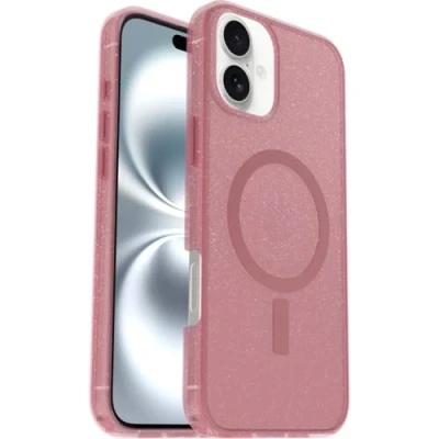 Image de OtterBox Symmetry Series Coque de protection pour téléphone portable compatibilité avec MagSafe couche polycarbonate, élastomère thermoplastique (TPE) baie baies cerises (rose) Apple iPhone 16 Plus