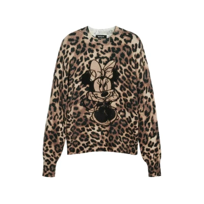 Afbeelding van Desigual Minnie Animal Print Trui, Dames, Maat: Medium, Brown