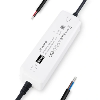 Afbeelding van illuburg Led transformator, 12 V, 100 W, waterdicht, IP67, zonder flikkeren, led, voeding, driver voeding