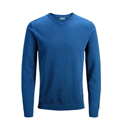 Afbeelding van JACK &amp; JONES Jjebasic Knit V hals Noos sweatshirt voor heren, Klassiek Blauw