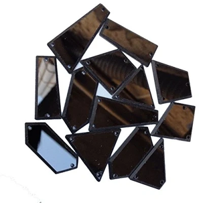 Afbeelding van Zwarte acryl spiegelkralen met gat voor trouwjurken, kleding, tassen, schoenen, decoratieve accessoires (zwart)