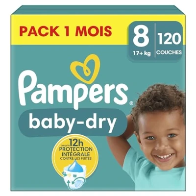 Afbeelding van Pampers Baby Dry Luiers Maat 8 (17 kg+) 120 stuks