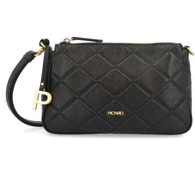 Afbeelding van PICARD Leren Schoudertas Broadway Crossbody Bag Black Zwart