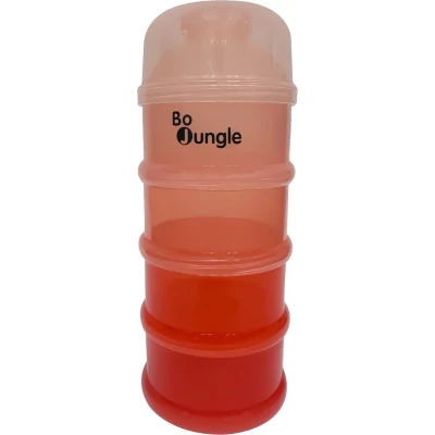 Afbeelding van Bo Jungle Melkpoeder Doseerdoosjes Melkpoederverdeler 4 compartimenten Bewaarbakjes Babyvoeding Poedertoren Dispenser Kraamcadeau Dose Tinted Terracotta