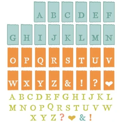 Afbeelding van Sizzix Framelits Die w/Stamps by 49 and Market A5 Tab Stamp Alpha (60+10pcs) (666712)