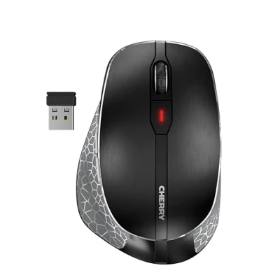 Image de CHERRY MW 8C ERGO Souris ergonomique optique 6 boutons sans fil 2.4 GHz Bluetooth 4.0 récepteur USB noir