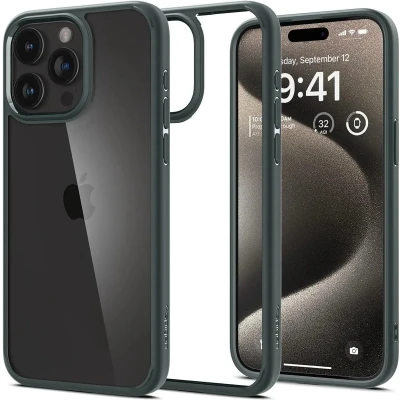 Afbeelding van Spigen Ultra Hybrid Case geschikt voor iPhone 15 Pro Max Groen