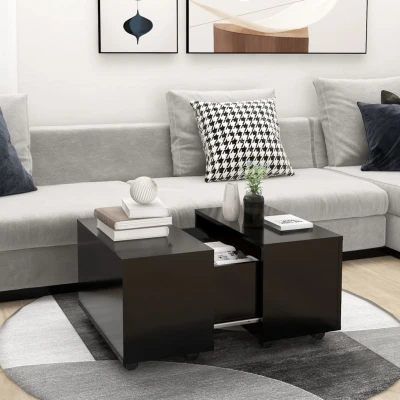 Afbeelding van Salontafel 60x60x38 cm spaanplaat zwart