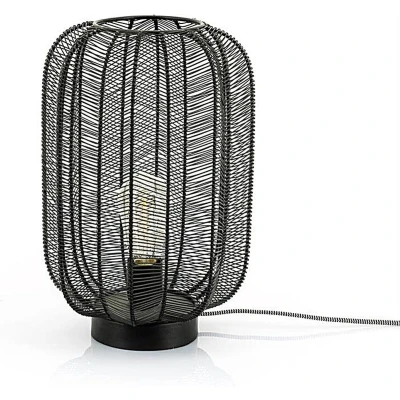 Afbeelding van Tafellamp Carbo Stijlvolle Zwart Metalen Sfeervolle Verlichting 24 x 38 cm