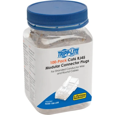 Afbeelding van Tripp Lite N230 100 STR kabel connector RJ 45 Transparant