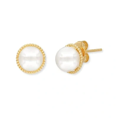 Afbeelding van Angel Caller Women&#039;s Ear Stud 925 Silver, Pearl One Size Geelgoud 32022688
