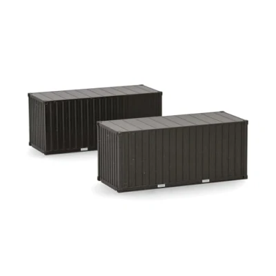 Afbeelding van herpa 747127 Set van 2 containers 20 voet het Duitse leger, groen brons (niet bedrukt) op schaal 1:87, miniatuur, kunststof