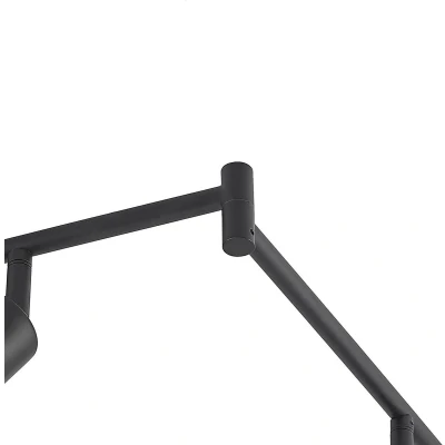 Afbeelding van Lindby Eridia plafondspot zwart 6 lamps, lang