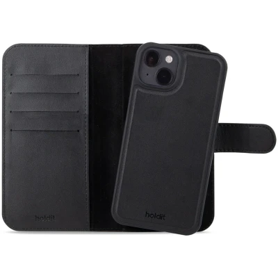 Afbeelding van Holdit Hoesje Geschikt voor iPhone 15 Met Pasjeshouder Wallet Case Magnet Plus Zwart