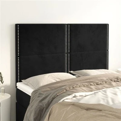 Afbeelding van vidaXL Hoofdborden 4 st 72x5x78/88 cm fluweel zwart