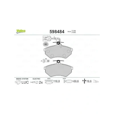 Afbeelding van Valeo Remblokset 598484