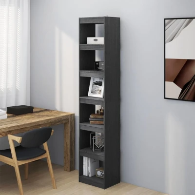 Afbeelding van Boekenkast/kamerscherm 40x30x199 cm massief grenenhout grijs
