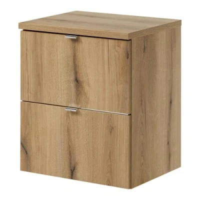 Afbeelding van Wastafelonderkast Newport met 2 lades 50x60x40 cm eikenkleurig [en.casa]