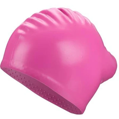 Afbeelding van siliconen badmuts long hair pink beco
