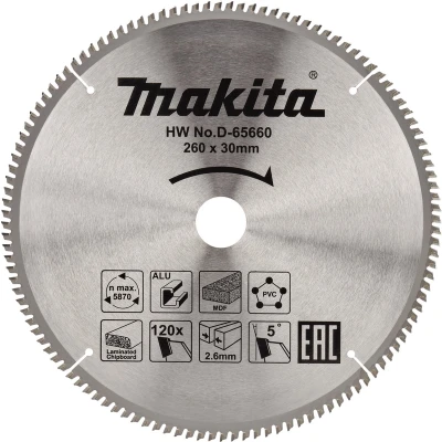Afbeelding van Makita Zaagblad Multi 260X30 120T 5G D 65660