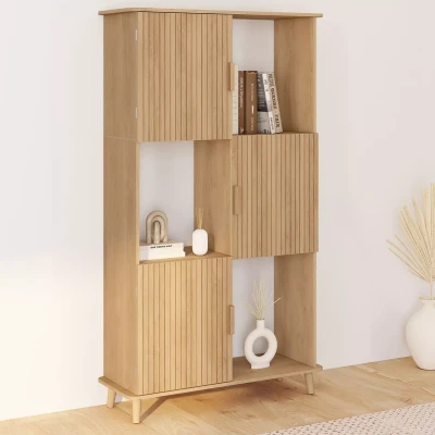 Afbeelding van 6 legplanken JULIETTE lamelleneffect met kast