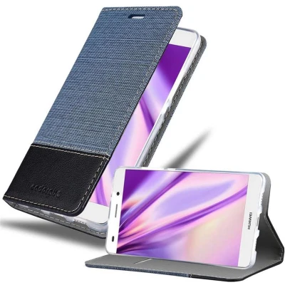 Afbeelding van Cadorabo Hoesje geschikt voor Huawei P8 LITE 2015 in DONKERBLAUW ZWART Beschermhoes met magnetische sluiting, standfunctie en kaartvakje Book Case Cover Etui