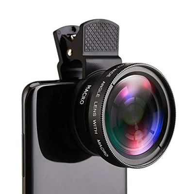 Afbeelding van Akls 0,45 x groothoeklens en 12,5 HD macrolens voor iPhone Samsung de meeste Android smartphones