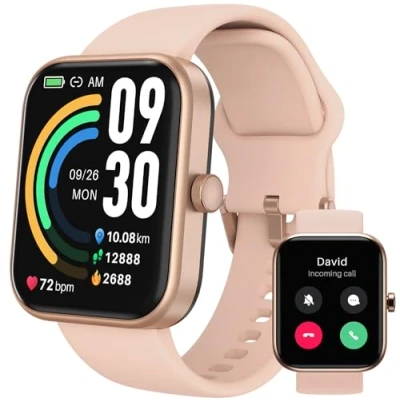 Afbeelding van TOZO Smartwatch S3 (beantwoorden/aannemen) Bluetooth fitnesstracker met hartslag, IP68 waterdicht, 1,83 inch HD kleur voor mannen en vrouwen, compatibel iPhone Android