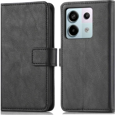 Afbeelding van iMoshion Hoesje Geschikt voor Xiaomi Redmi Note 13 Pro (5G) / Poco X6 Met Pasjeshouder Luxe Bookcase Zwart
