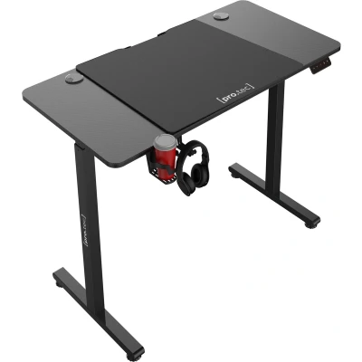 Afbeelding van Game bureau Stryn zit sta elektrisch 120x60x72 117 cm zwart carbon look en pro.tec