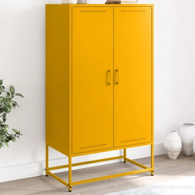 Afbeelding van Hoge kast 68,5x38,5x123,5 cm staal olijfgroen