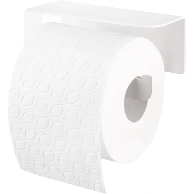 Afbeelding van DABSTORY Toiletpapierhouder, wandmontage, voor badkamer en keuken, roestvrij staal, zonder boren, wit