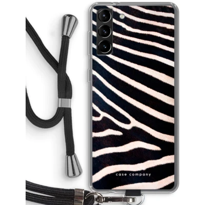 Afbeelding van hoesje met Koord geschikt voor Samsung Galaxy S21 Plus Zebra Telefoonhoesje Zwart Bescherming aan alle Kanten en Over de Schermrand