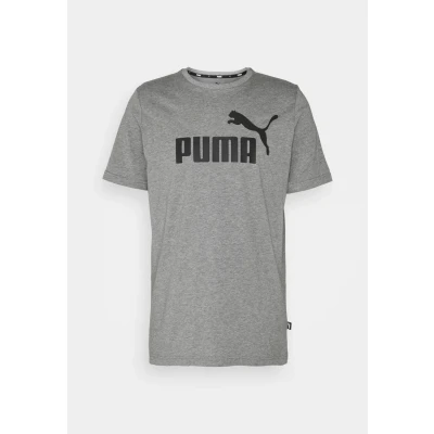 Afbeelding van Puma LOGO TEE Tshirt print, Heren, Maat: Medium, Medium gray heather