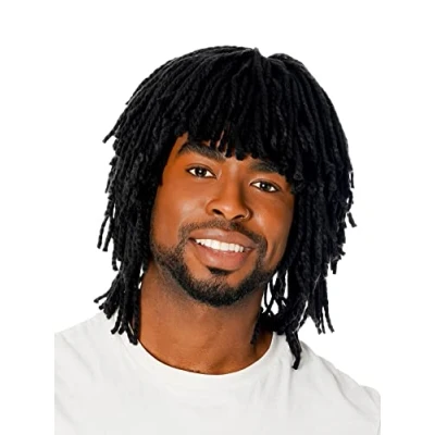 Afbeelding van Bristol novelty Carnaval rasta/reggae pruik met dreadlocks en pony zwart verkleed accessoires