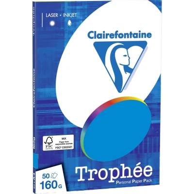 Afbeelding van Clairefontaine Trophée Blauw Turquoise Kopieerpapier A4 160 gram 50 vellen