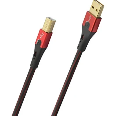 Afbeelding van Oehlbach USB Evolution B 2.0 [1x A stekker 1x stekker] 1.00 m Rood/zwart Vergulde steekcontacten