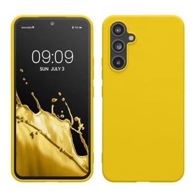 Afbeelding van kwmobile telefoonhoesje geschikt voor Samsung Galaxy A54 5G Hoesje smartphone Back cover in stralend geel
