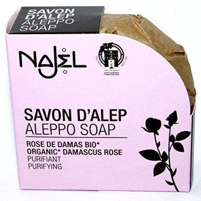 Afbeelding van Aleppo Olijfzeep Najel Damascus Rozenzeep 100G