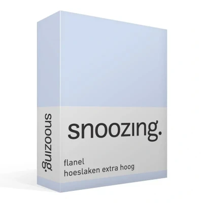 Afbeelding van Snoozing Flanel Hoeslaken Eenpersoons Extra Hoog 70x200 cm Hemel