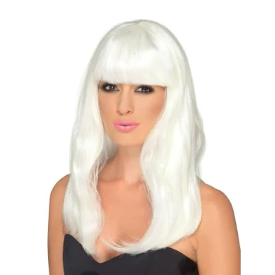 Afbeelding van Smiffys Glam Party Glow In The Dark Pruik Wit