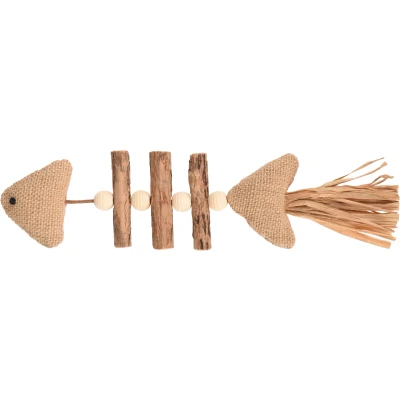 Afbeelding van Flamingo Topsy Vis Hout Natuur Kattenspeelgoed 21 cm