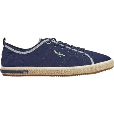 Afbeelding van Pepe Jeans Samoa Smart Sportieve veterschoenen, Heren, Maat: 44, Navy Textiel