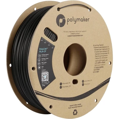 Afbeelding van Polymaker PA10001 Filament PLA CF Koolstofvezelversterkt 1.75 mm 1000 g Zwart PolyLite™ 1 stuk(s)
