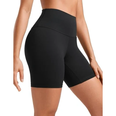 Afbeelding van CRZ YOGA Butterluxe yogashorts voor dames, 15 cm, hoge taille, training, motorrijden, leggings, zwart, 40, zwart.
