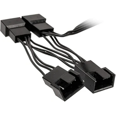 Afbeelding van Y kabel PC ventilator [1x ventilatorbus 4 polig 4x polig] 0.35 m Zwart Kolink