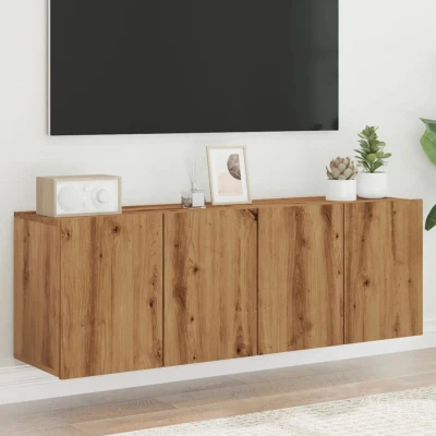Afbeelding van vidaXL Tv meubels 2 st wandgemonteerd 60x30x41cm artisanaal eikenkleur