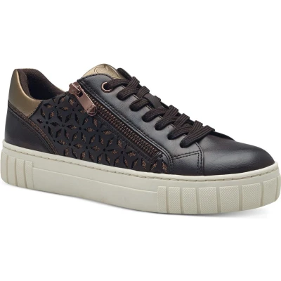 Afbeelding van Marco Tozzi Sneakers laag, Dames, Maat: 40, Mocca comb Kunststof