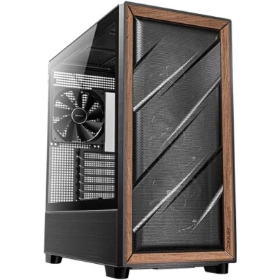Afbeelding van Antec Flux Wood, 5 PWM ventilatoren inbegrepen, high air frontpaneel met walnoothout, type C, 420 mm radiator en moederbordhouder achteraansluiting, tot 9