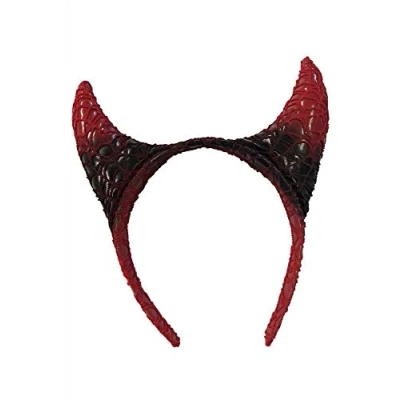 Afbeelding van Halloween diadeem duivel hoorntjes rood/zwart kunststof tiara/haarband
